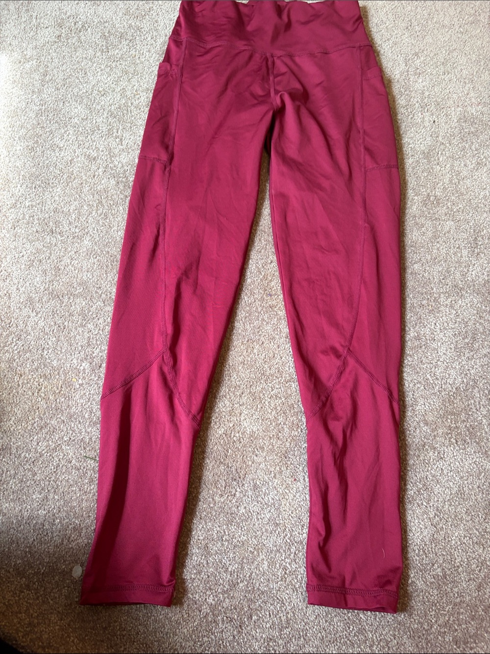 SHEIN Burgundy High-Waist Leggings